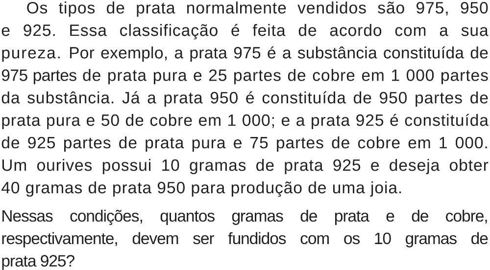 Trecho original com figura, tabela ou fórmula da questão 152 do ENEM 2018 - 2º Dia - Caderno 5 – Amarelo (Superampliada) – Aplicação regular.