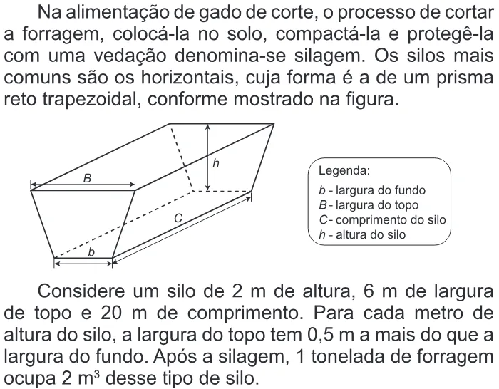 Trecho original com figura, tabela ou fórmula da questão 142 do ENEM 2014 - 2º Dia - Caderno 7 - Azul – Aplicação regular.