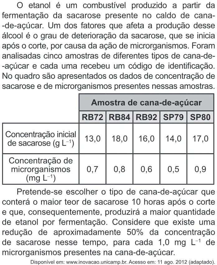 Trecho original com figura, tabela ou fórmula da questão 101 do ENEM 2022 - 2º Dia – Caderno 7 – Azul – Aplicação Regular.