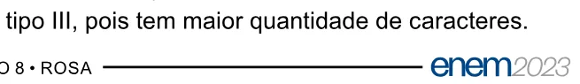 Alternativa E da questão 162 do ENEM 2023 - 2º Dia – Caderno 8 – Rosa – Aplicação Regular.