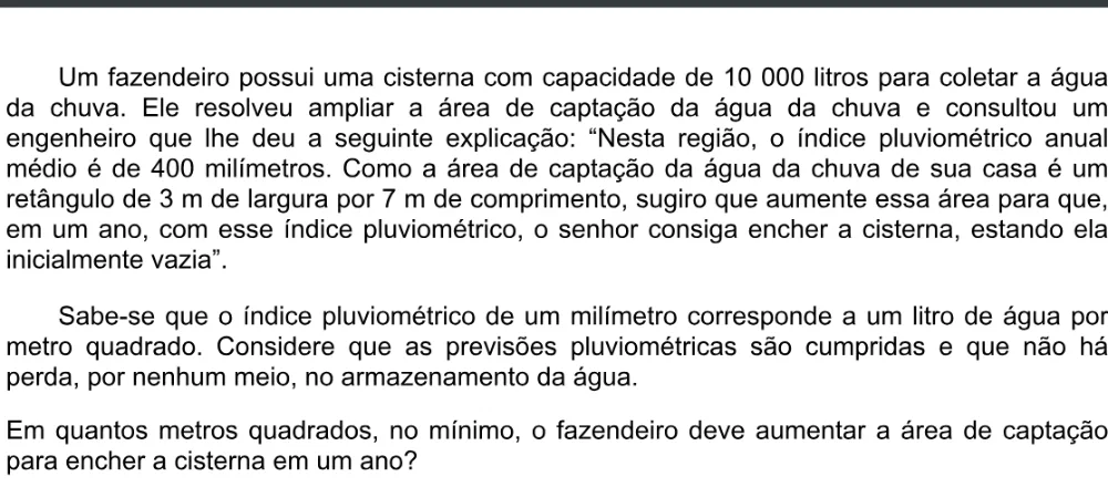 Trecho original com figura, tabela ou fórmula da questão 147 do ENEM 2020 - 2º Dia - Caderno 5 – Amarelo – Aplicação digital.