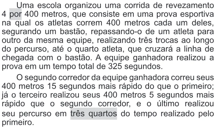 Trecho original com figura, tabela ou fórmula da questão 163 do ENEM 2017 - 2º Dia - Caderno 11 - Laranja – Reaplicação/PPL - Ledor.