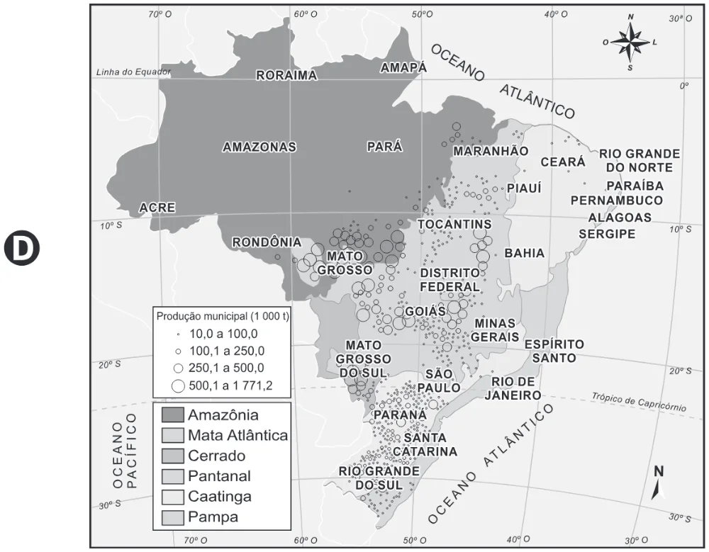 Mapa da alternativa D da questão 46 do ENEM 2022.