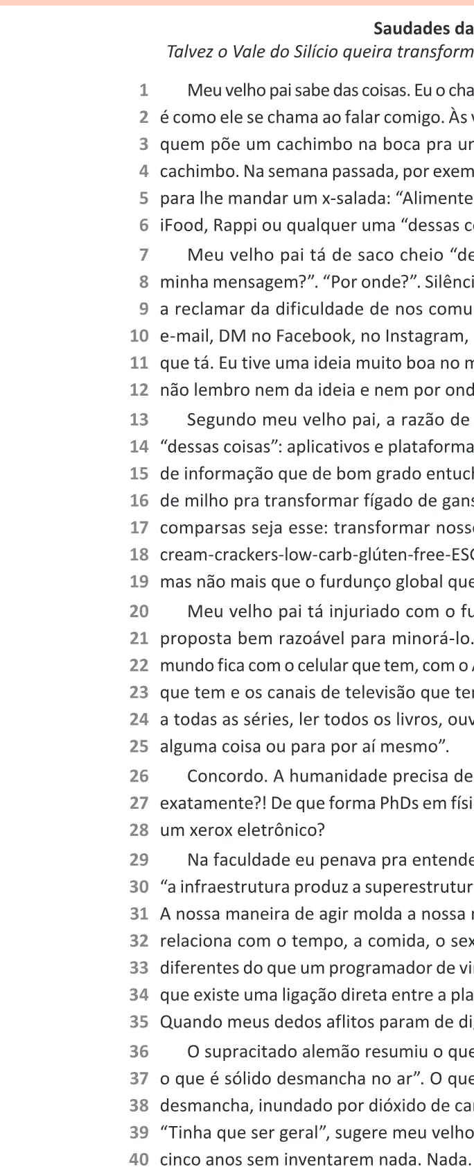 Trecho original com figura, tabela ou fórmula da questão 6 do ENEM 2025 - 1º Dia – Caderno 9 – Laranja (Braile e ledor) – Aplicação Regular - (Ledor) - Belém, Ananindeua e Marituba.