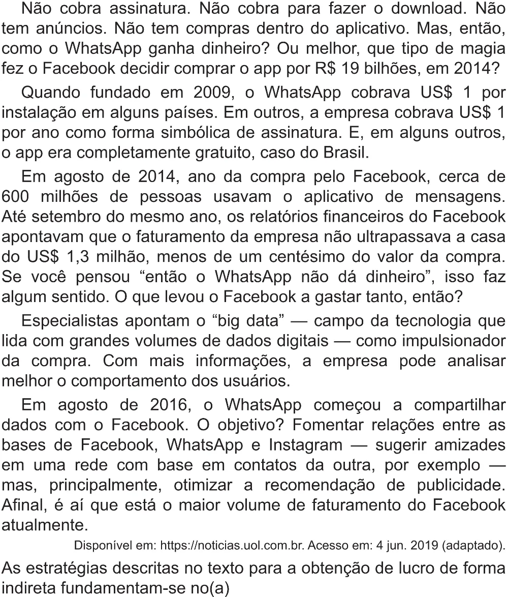 Trecho original com figura, tabela ou fórmula da questão 42 do ENEM 2021 - 1º Dia – Caderno 2 – Amarelo (Superampliada) – Reaplicação/PPL/Segunda Oportunidade.
