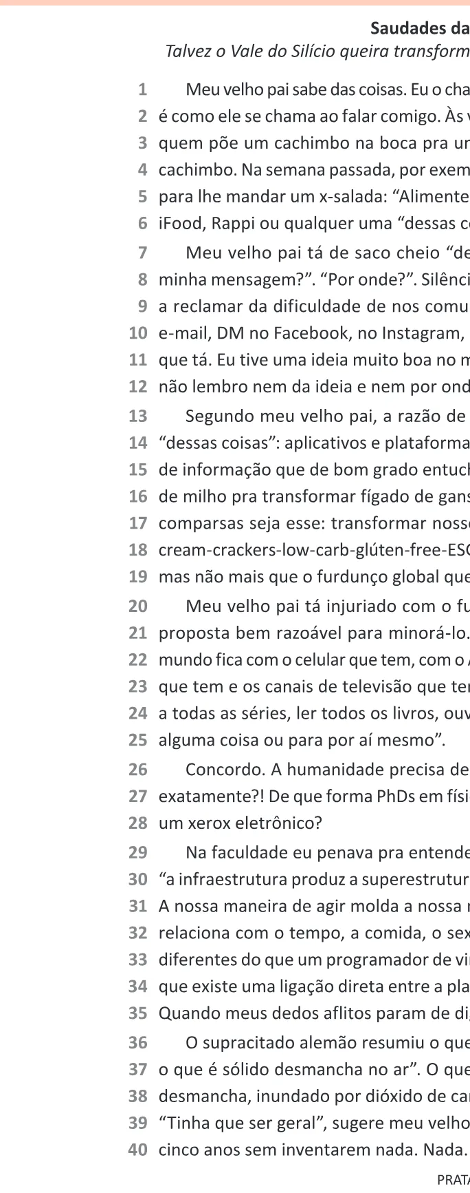 Trecho original com figura, tabela ou fórmula da questão 6 do ENEM 2025 - 1º Dia – Caderno 9 – Laranja (Braile e ledor) – Aplicação Regular - (Atendimento Especializado) - Belém, Ananindeua e Marituba.