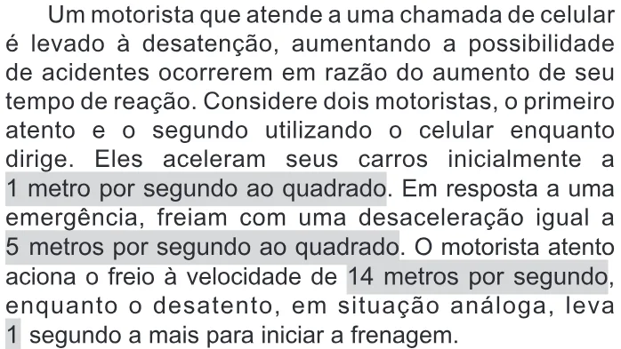 Trecho original com figura, tabela ou fórmula da questão 125 do ENEM 2017 - 2º Dia - Caderno 11 – Laranja (Braile e ledor) – Aplicação regular.