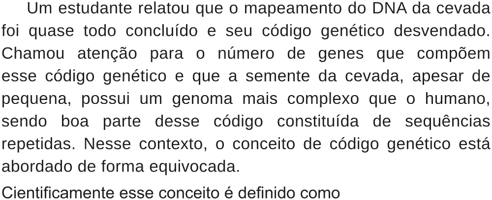 Trecho original com figura, tabela ou fórmula da questão 112 do ENEM 2018 - 2º Dia - Caderno 5 – Amarelo (Superampliada) – Aplicação regular.