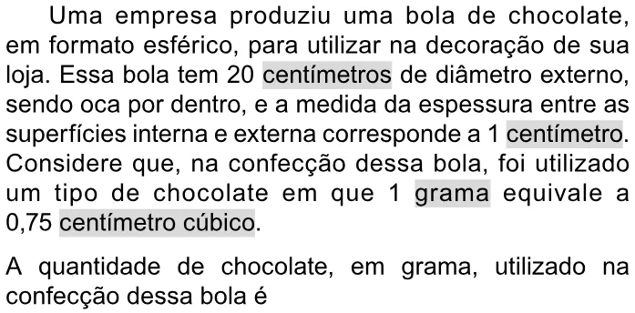 Trecho original com figura, tabela ou fórmula da questão 162 do ENEM 2023 - 2º Dia – Caderno 11 – Laranja (braile e ledor) – Reaplicação/PPL.