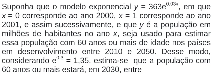 Trecho original com figura, tabela ou fórmula da questão 138 do ENEM 2009 - 2º Dia - Caderno 7 - Azul.
