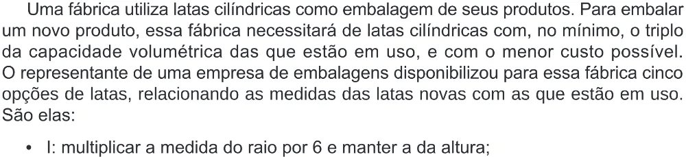 Trecho original com figura, tabela ou fórmula da questão 167 do ENEM 2024 - 2º Dia – Caderno 8 – Verde (Ampliada) – Reaplicação/PPL.