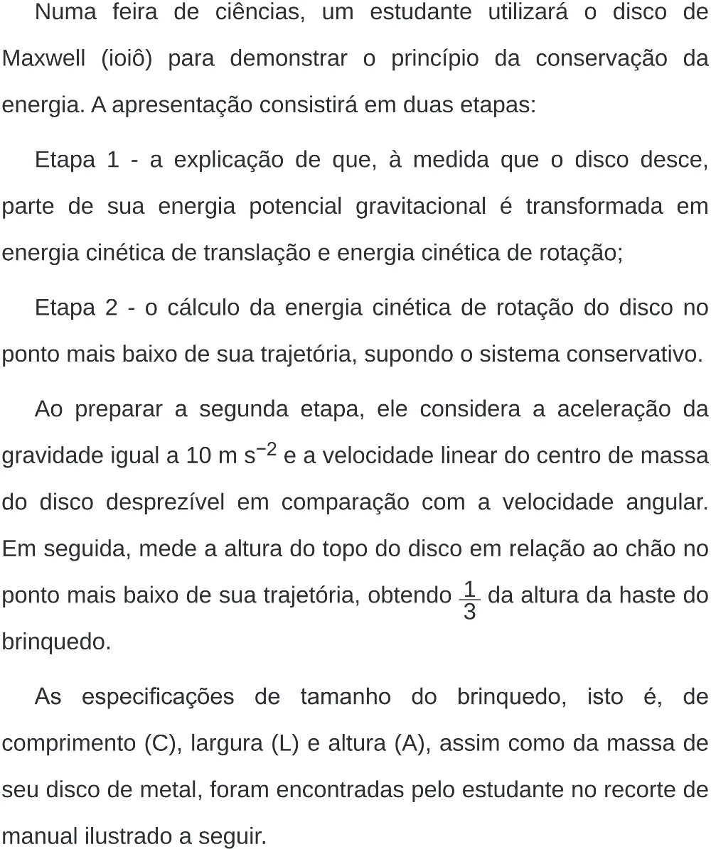 Trecho original com figura, tabela ou fórmula da questão 106 do ENEM 2019 - 2º Dia – Caderno 6 – Cinza (Superampliada) – Aplicação Regular.