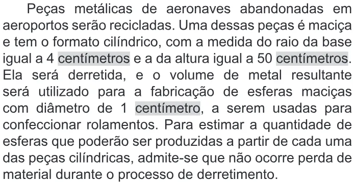 Trecho original com figura, tabela ou fórmula da questão 145 do ENEM 2022 - 2º Dia – Caderno 11 – Laranja (braile e ledor) – Aplicação Regular.