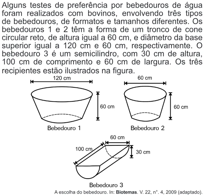 Trecho original com figura, tabela ou fórmula da questão 138 do ENEM 2010 - Dia 2 - Caderno 8 - Rosa – Aplicação regular.