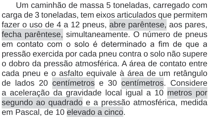 Trecho original com figura, tabela ou fórmula da questão 110 do ENEM 2020 - 2º Dia – Caderno 11 – Laranja (braile e ledor) – Reaplicação/PPL.