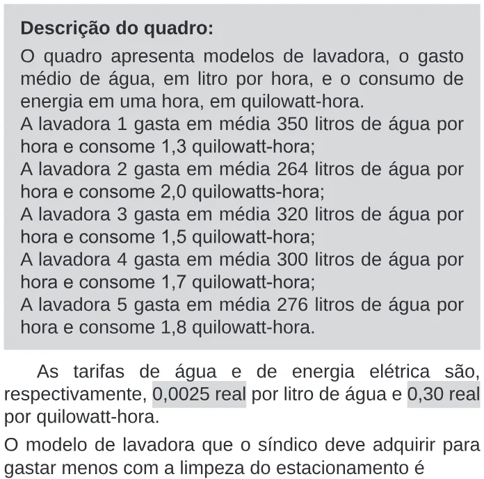 Trecho original com figura, tabela ou fórmula da questão 139 do ENEM 2020 - 2º Dia – Caderno 11 – Laranja (braile e ledor) – Reaplicação/PPL.