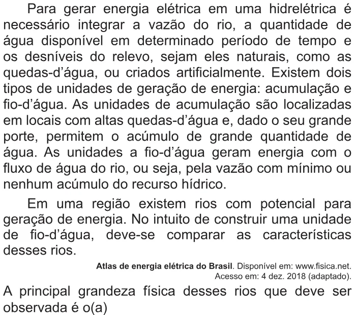 Trecho original com figura, tabela ou fórmula da questão 127 do ENEM 2021 - 2º Dia – Caderno 7 – Azul – Reaplicação/PPL/Segunda Oportunidade.