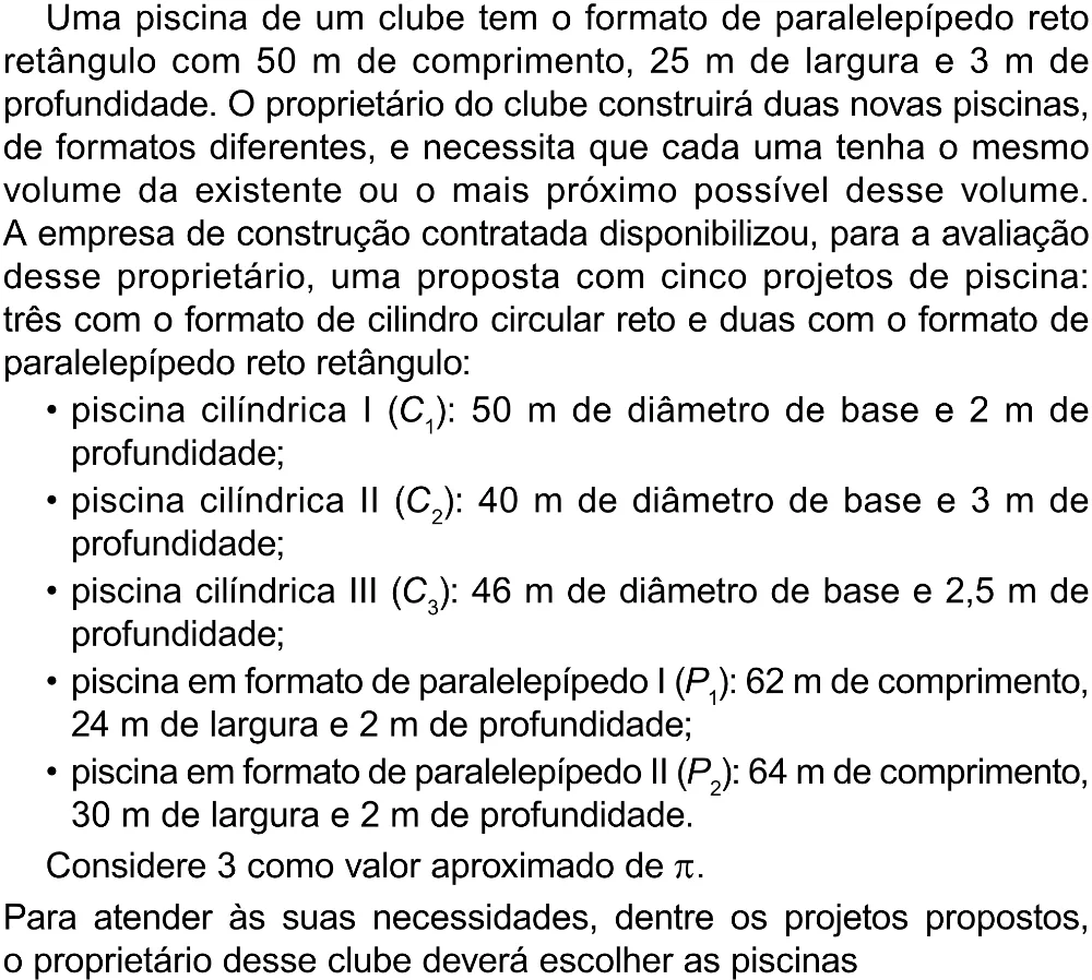 Trecho original com figura, tabela ou fórmula da questão 142 do ENEM 2023 - 2º Dia – Caderno 8 – Rosa (Superampliada) – Reaplicação/PPL.
