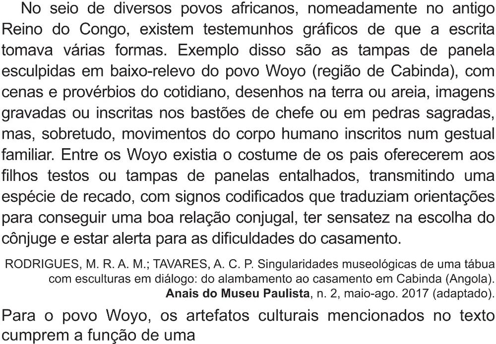Trecho original com figura, tabela ou fórmula da questão 56 do ENEM 2021 - 1º Dia – Caderno 2 – Amarelo (Superampliada) – Aplicação Regular.