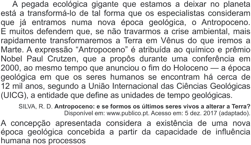 Trecho original com figura, tabela ou fórmula da questão 79 do ENEM 2019 - 1º Dia – Caderno 2 – Amarelo (Superampliada) – Aplicação Regular.