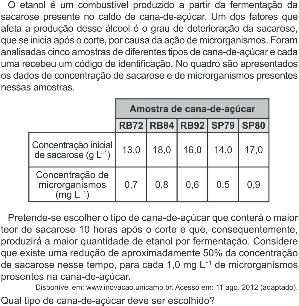 Trecho original com figura, tabela ou fórmula da questão 126 do ENEM 2022 - 2º Dia – Caderno 6 – Cinza (Superampliada) – Aplicação Regular.