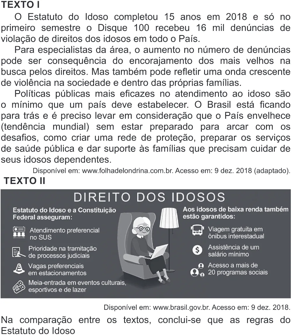 Trecho original com figura, tabela ou fórmula da questão 39 do ENEM 2019 - 1º Dia – Caderno 2 – Amarelo (Superampliada) – Aplicação Regular.