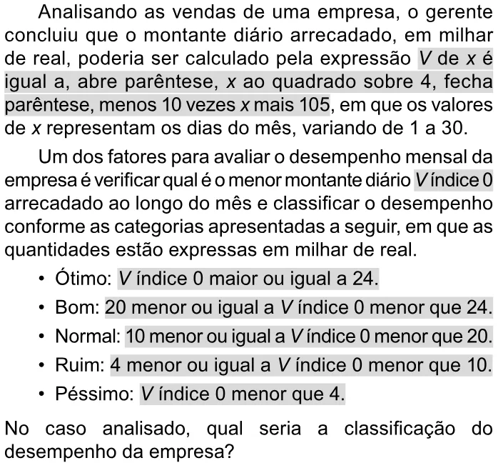 Trecho original com figura, tabela ou fórmula da questão 158 do ENEM 2023 - 2º Dia – Caderno 11 – Laranja (braile e ledor) – Aplicação Regular.