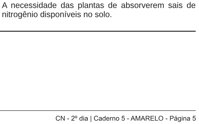 Alternativa E da questão 104 do ENEM 2018 - 2º Dia - Caderno 5 - Amarelo – Aplicação regular.