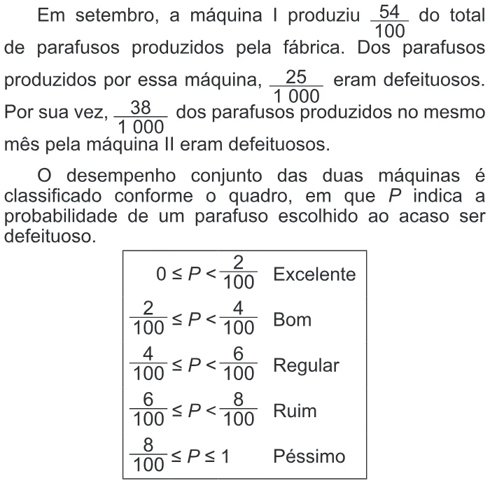 Trecho original com figura, tabela ou fórmula da questão 174 do ENEM 2013 - 2º Dia - Caderno 8 - Rosa – Aplicação regular.
