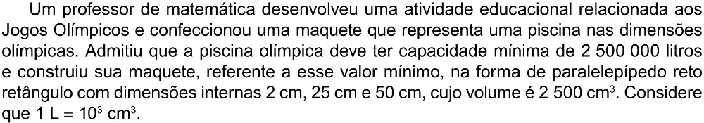 Trecho original com figura, tabela ou fórmula da questão 143 do ENEM 2023 - 2º Dia – Caderno 8 – Rosa (Ampliada) – Reaplicação/PPL.