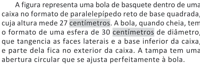 Trecho original com figura, tabela ou fórmula da questão 145 do ENEM 2025 - 2º Dia – Caderno 11 – Laranja (Braile e ledor) – Aplicação Regular - (Ledor) - Belém, Ananindeua e Marituba.
