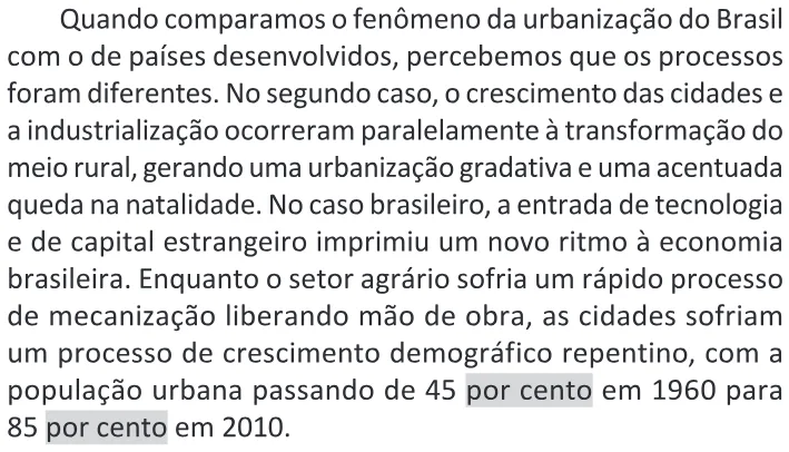 Trecho original com figura, tabela ou fórmula da questão 70 do ENEM 2025 - 1º Dia – Caderno 9 – Laranja (Braile e ledor) – Reaplicação - (Ledor).