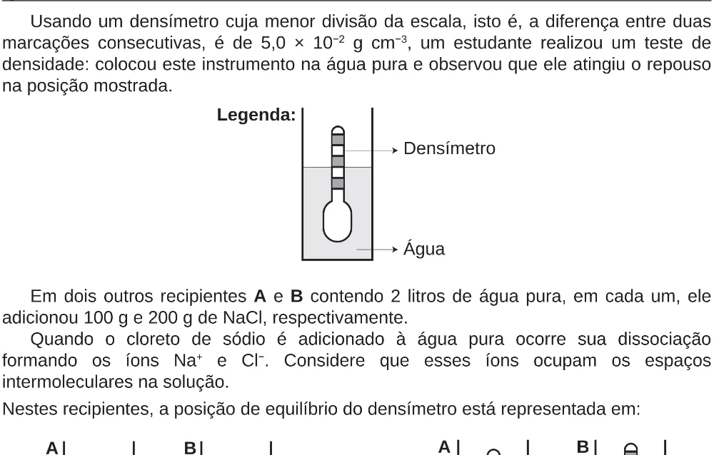 Trecho original com figura, tabela ou fórmula da questão 127 do ENEM 2018 - 2º Dia - Caderno 5 – Amarelo (Ampliada) – Aplicação regular.