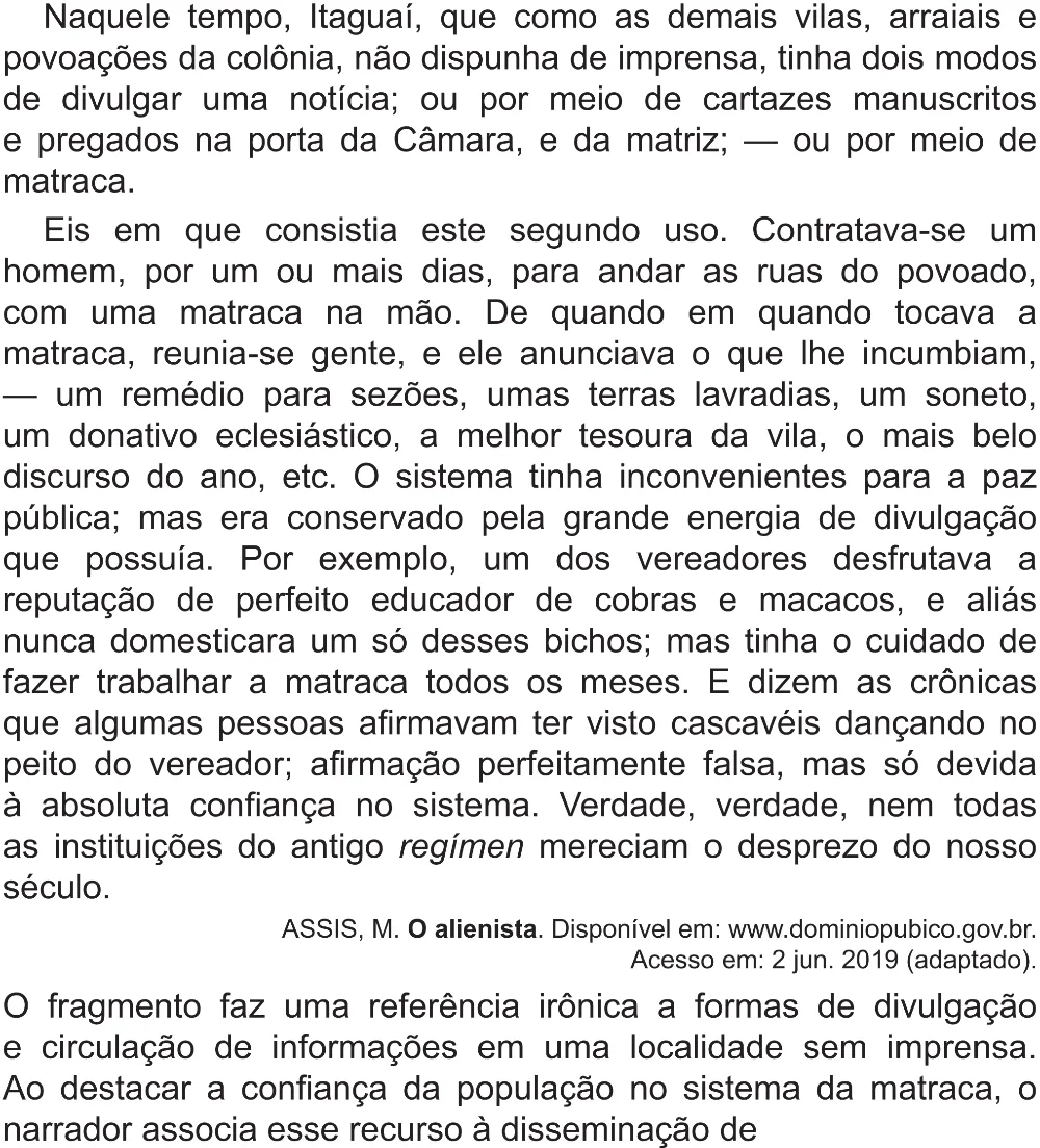 Trecho original com figura, tabela ou fórmula da questão 7 do ENEM 2021 - 1º Dia – Caderno 2 – Amarelo (Superampliada) – Aplicação Regular.