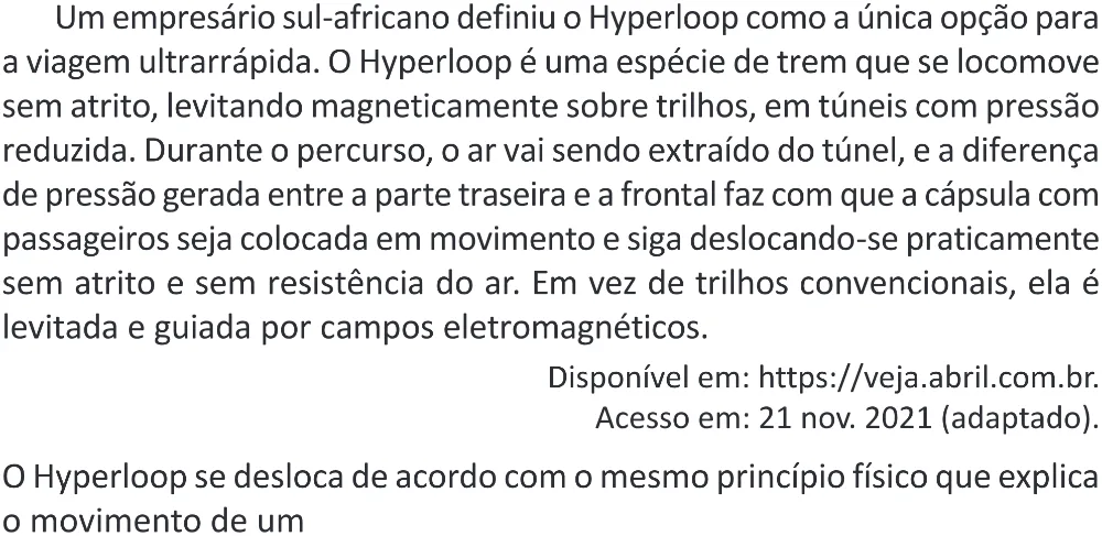 Trecho original com figura, tabela ou fórmula da questão 125 do ENEM 2025 - 2º Dia – Caderno 11 – Laranja (Braile e ledor) – Aplicação Regular - (Superampliada) - Belém, Ananindeua e Marituba.