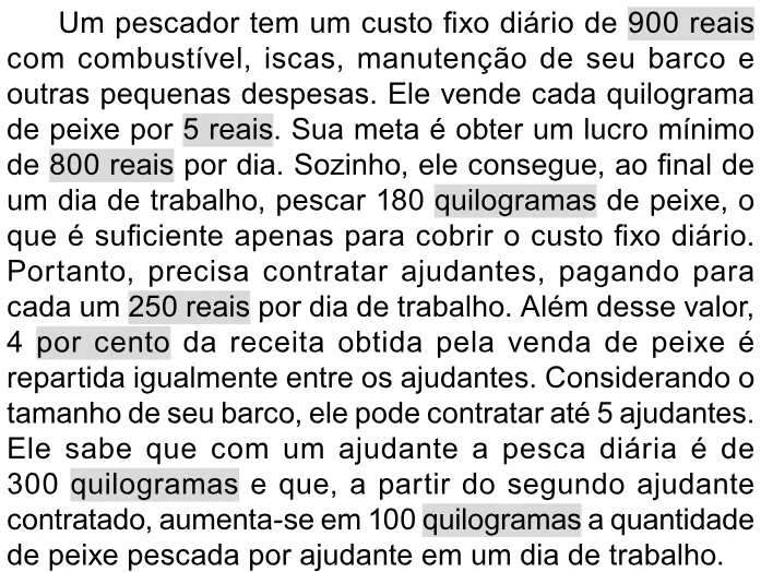 Trecho original com figura, tabela ou fórmula da questão 160 do ENEM 2023 - 2º Dia – Caderno 11 – Laranja (braile e ledor) – Aplicação Regular.