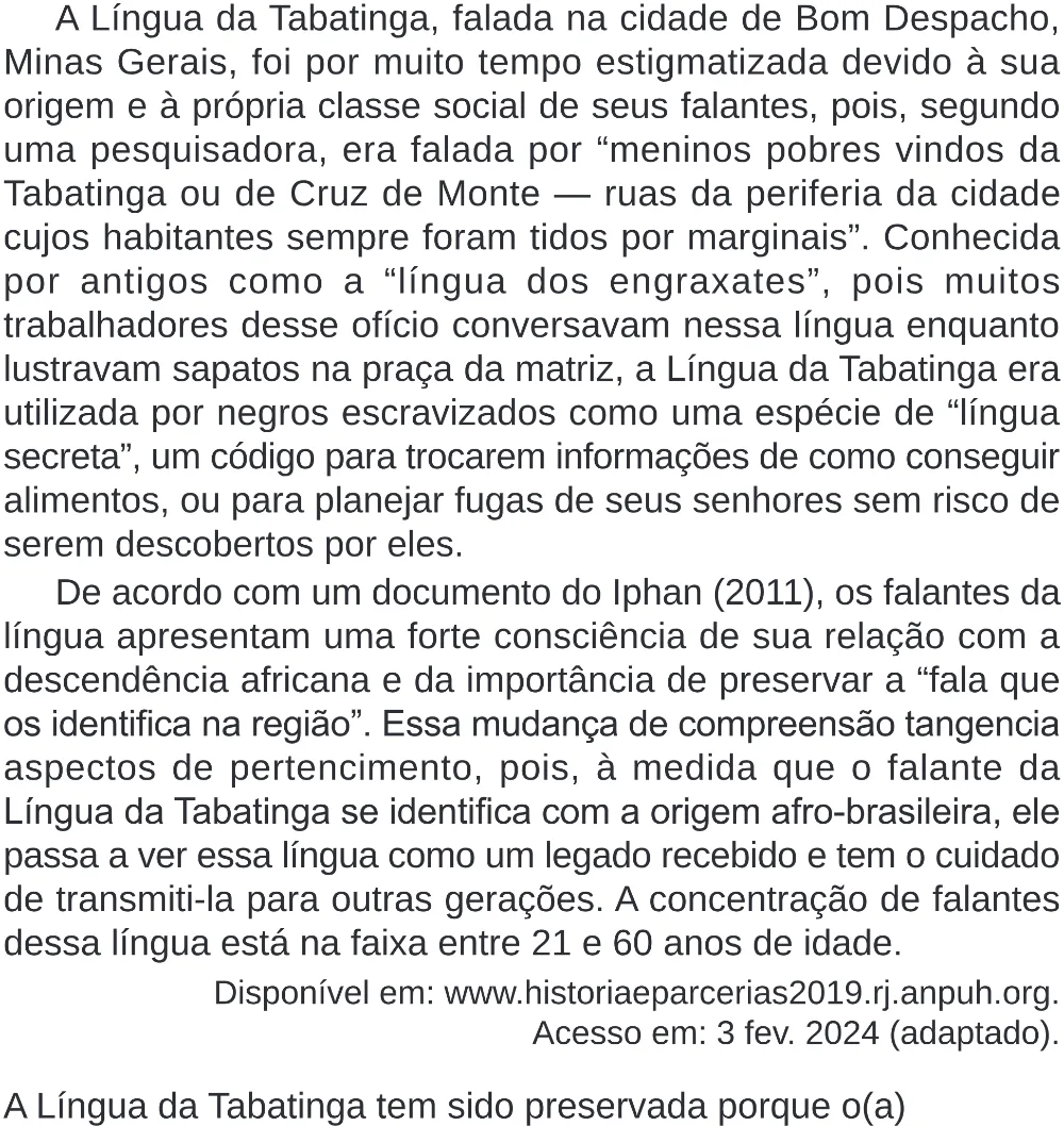Trecho original com figura, tabela ou fórmula da questão 37 do ENEM 2024 - 1º Dia – Caderno 4 – Verde – Aplicação Regular - (Superampliada).