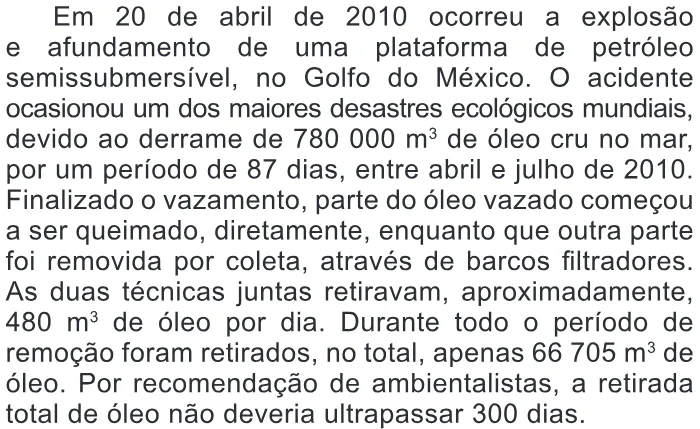 Trecho original com figura, tabela ou fórmula da questão 171 do ENEM 2016 - 2º Dia - Caderno 16 - Cinza – Reaplicação/PPL.