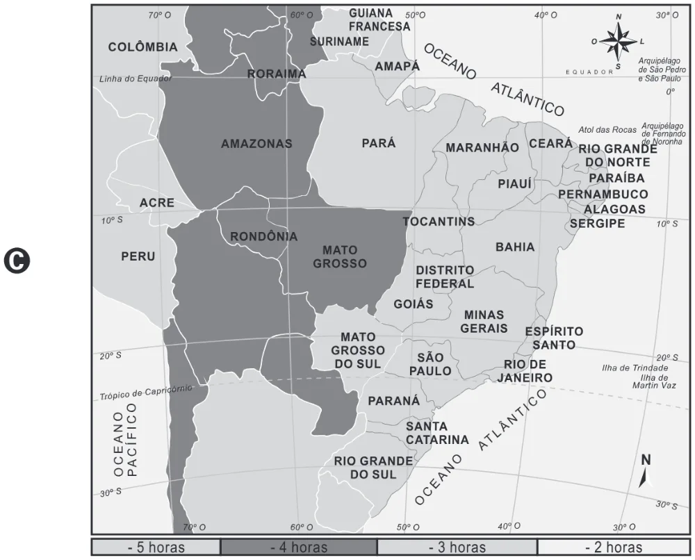 Mapa da alternativa C da questão 46 do ENEM 2022.