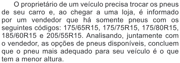 Trecho original com figura, tabela ou fórmula da questão 142 do ENEM 2016 - 2º Dia - Caderno 5 - Amarelo – Aplicação regular.