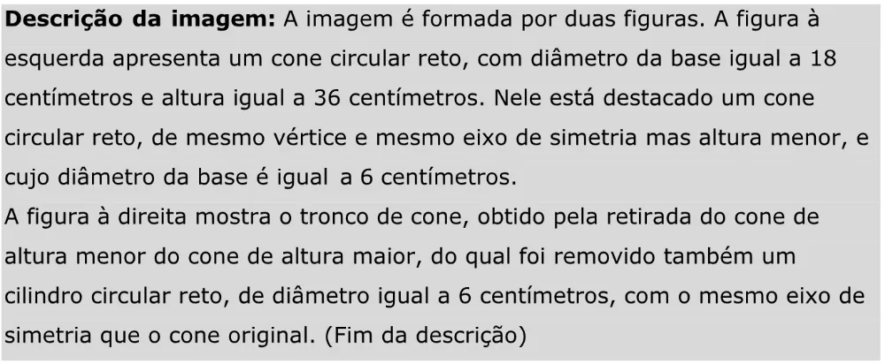 Trecho original com figura, tabela ou fórmula da questão 150 do ENEM 2023 - 2º Dia – Caderno 11 – Laranja (braile e ledor) – Aplicação Regular - Caderno 11 – Laranja – Leitor de tela (NVDA) - Matemática e suas Tecnologias.