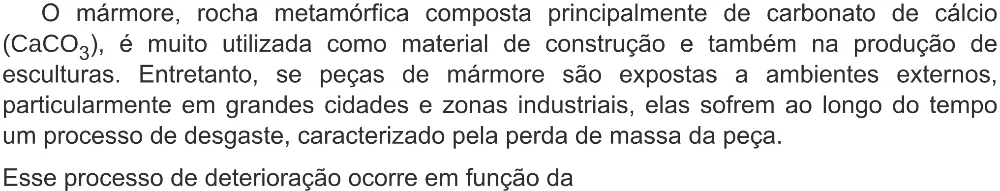 Trecho original com figura, tabela ou fórmula da questão 101 do ENEM 2019 - 2º Dia – Caderno 5 – Amarelo (Ampliada) – Reaplicação/PPL.