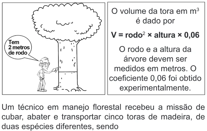 Trecho original com figura, tabela ou fórmula da questão 158 do ENEM 2010 - Dia 2 - Caderno 5 - Amarelo – Aplicação regular.