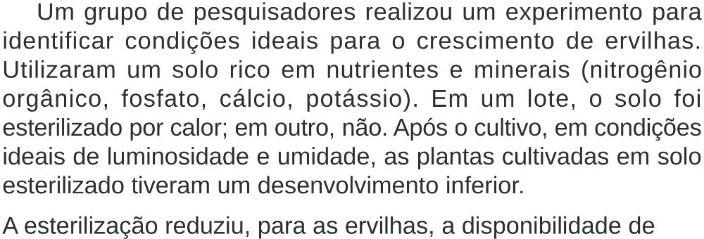 Trecho original com figura, tabela ou fórmula da questão 119 do ENEM 2024 - 2º Dia – Caderno 8 – Verde (Superampliada) – Reaplicação/PPL.