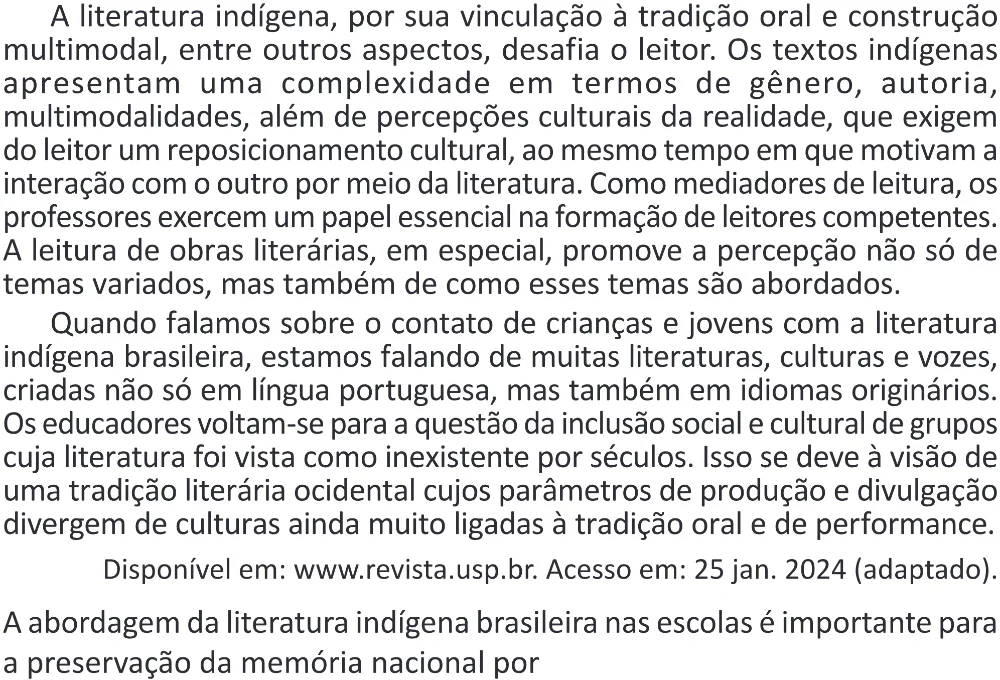 Trecho original com figura, tabela ou fórmula da questão 43 do ENEM 2025 - 1º Dia – Caderno 9 – Laranja (Braile e ledor) – Aplicação Regular - (Superampliada) - Belém, Ananindeua e Marituba.