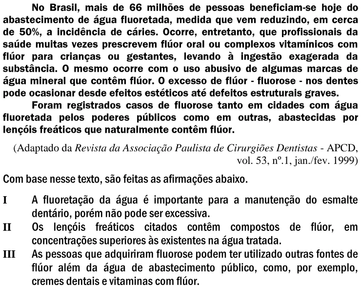 Texto, tabela, gráfico ou figura introdutória das questões 48 e 49 do ENEM 2000, reproduzida do caderno oficial.