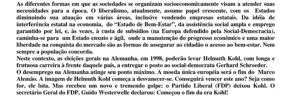 Texto, tabela, gráfico ou figura introdutória das questões 16 do ENEM 1998, reproduzida do caderno oficial.