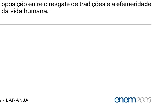 Alternativa E da questão 19 do ENEM 2023 - 1º Dia – Caderno 9 – Laranja (Braile e ledor) – Aplicação Regular.