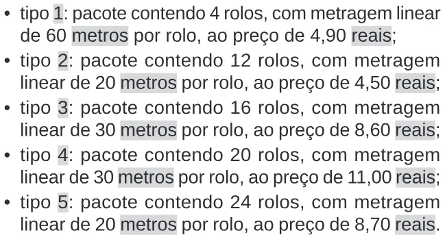 Trecho original com figura, tabela ou fórmula da questão 157 do ENEM 2024 - 2º Dia – Caderno 11 – Laranja (braile e ledor) – Reaplicação/PPL.