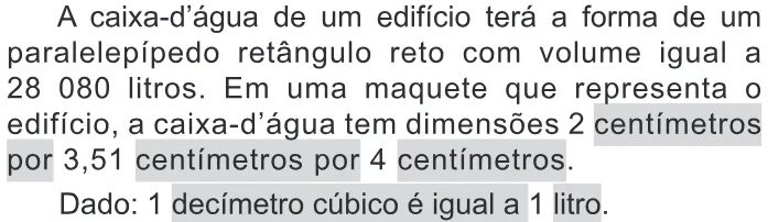 Trecho original com figura, tabela ou fórmula da questão 158 do ENEM 2020 - 2º Dia - Caderno 11 – Laranja (braile e ledor) – Aplicação Regular.